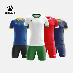 KELME Custom Men's Soccer Jerseys Football Uniforms Men Tracksuit Sportswear Short Sleeves Jersey Soccer Shorts Suit ZB90511001