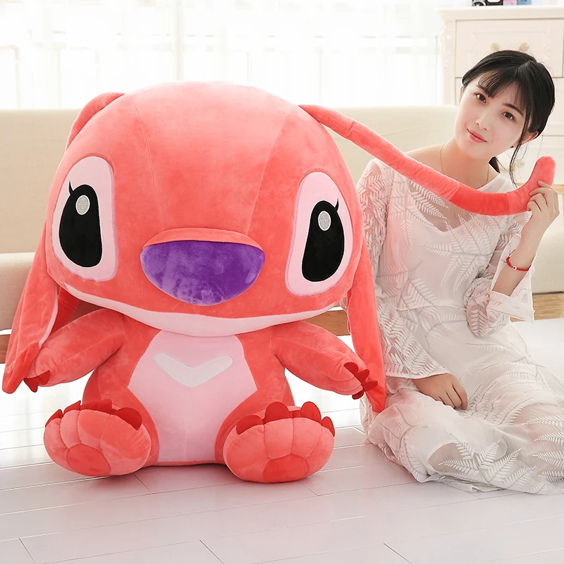 35-65cmGenuine Disney Kawaii Large Stitch/Angie Plush Toy Cute Anime peripheral plush stuffed doll Child Birthday Christmas Gift