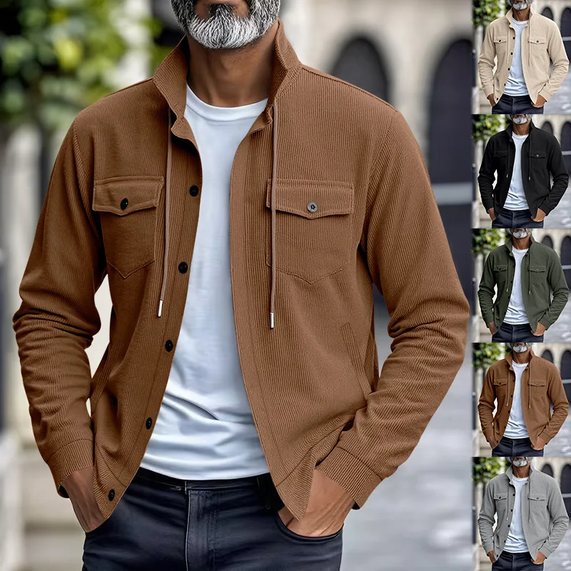 Autumn New American Tooling Casual Loose Lapel Corduroy Jacket