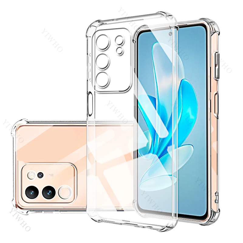 Transparent Phone Case for Vivo V30 Lite V30e V29 V27 V25 V23 Pro V27E V25E Soft Shockproof Silicone TPU Protective Back Covers