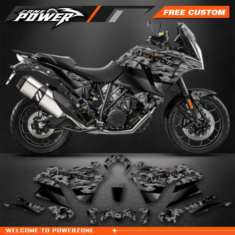 Powerzone Graphics Motorcycle Decal Sticker Deco Kits For KTM 2017 2018 2019 2020 ADV 1290 ADV-R ADV-S ADVENTURE Customized 09