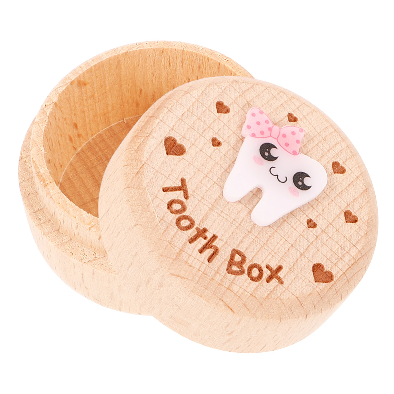 مجموعة أسنان الأطفال الخشبية، حل تخزين تذكار بسيط وحديث، آمن وعملي، حجم صغير