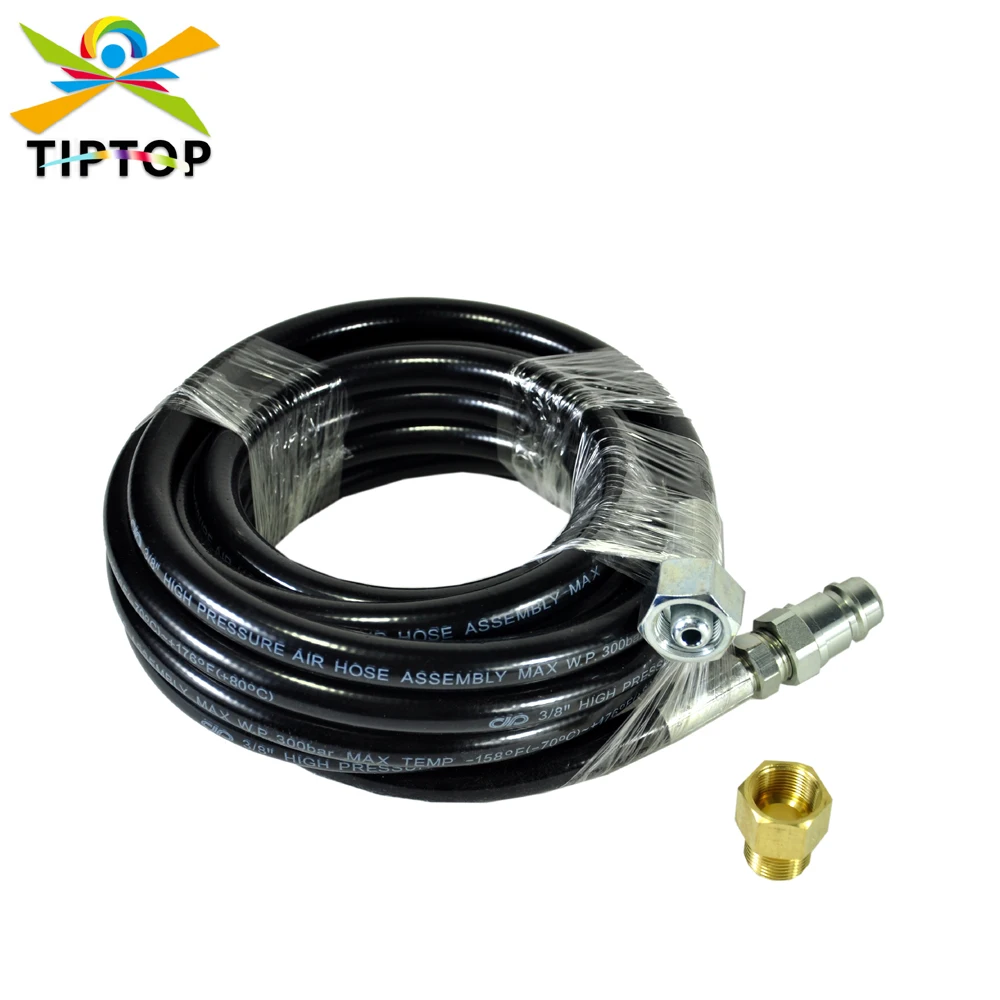 tiptop maquina de jato de co2 6m 10m 15m padrao o comprimento novo acessorio de latao conector duplo junta de plastico branco de alta pressa 01