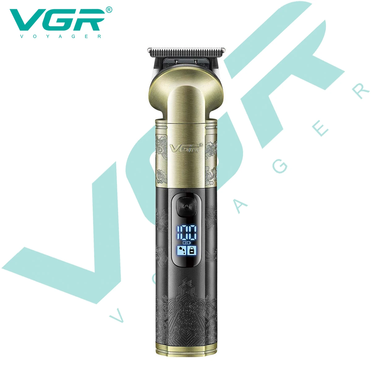 

VGR V-296 Электрическая машинка для стрижки волос, металлическая машина, машинка для стрижки волос высокой мощности, удобные для домашних путешествий, интеллектуальный цифровой дисплей Hai