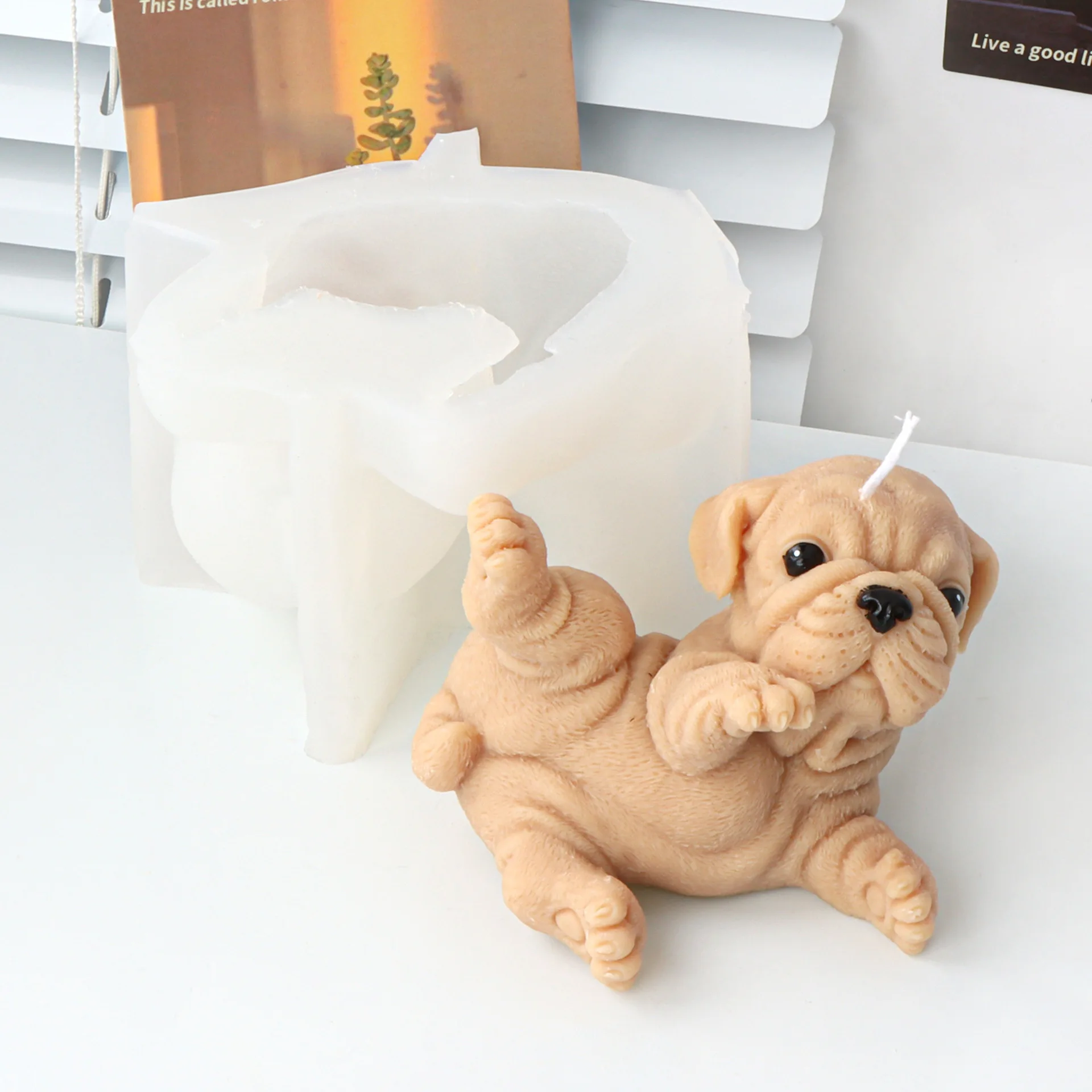 3D Cute Sharpie Dog Candle Silicone Mold Animal shar pei Dog Sharpie Dog Cake Chocolate Silicone Mold Home Decor Christmas Gift