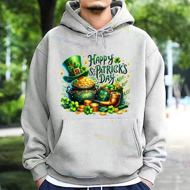 

Y2k Hot Lucky ST Patrick's Day Hoodie Hot Sale Men Women Letter Graphic Pattern Long Sleeve Tshirt Tee Tops Streetwear Harajuku