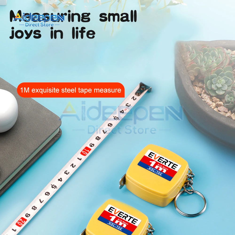 2Pcs 1M Yellow ABS Plastic Steel Material Measuring Tape Measure Multifunctional Household Woodworking Mini Measuring Tools