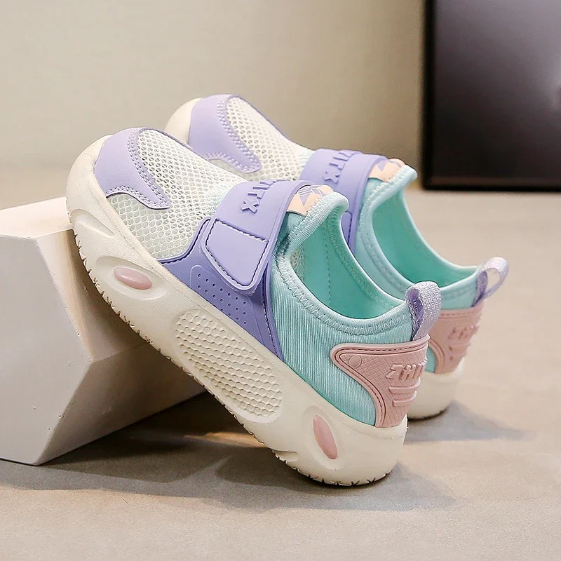 

Children Sneakers for Girls 2025 Spring New Fashion Korean Style Soft Bottom Anti-slippery Versatile Air-mesh Sports Casual Shoe