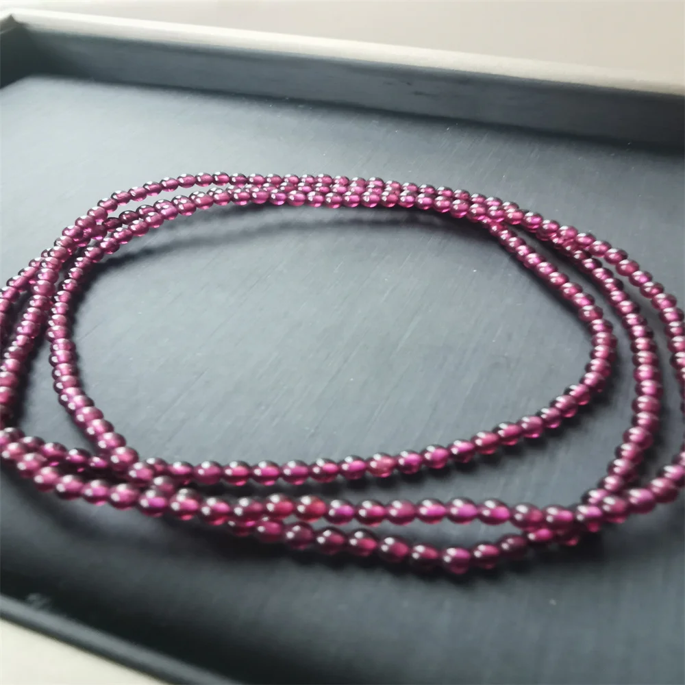 Wrap Around Strand Bracelets with 4 Circles of 3mm Pomegranate Stone