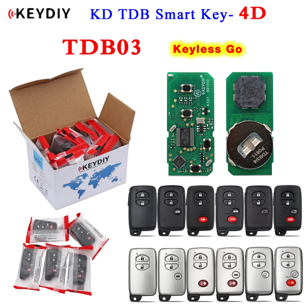 

KEYDIY KD 4D Smart Key Universal Remote TDB03-03 TDB03-04 for Toyota FCCID:0140 3370 5290 F433 A433 0500 6601 0111 6221