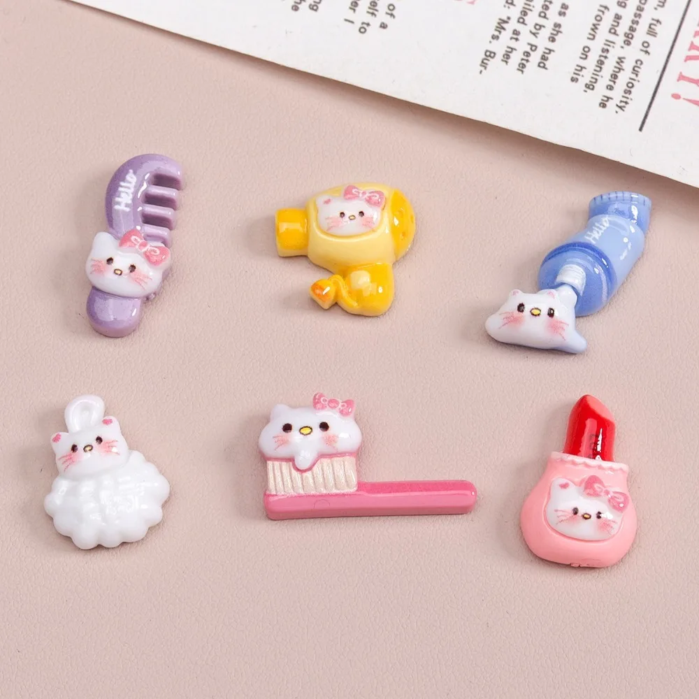 10pcs Cute Cartoon Kawaii Toothpaste Brush Flat Back Resin DIY Scrapbooking Cabochons Embellishment Decoration Accessories