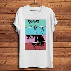 YuYu Hakusho Urameshi Yuusuke Kuwabara Kazuma Kurama Hiei Funny Anime Tshirt Men Women White Casual T Shirt Unisex Otaku Tee