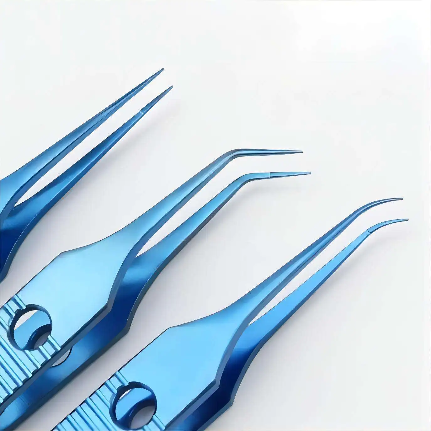 Microsurgery Titanium Alloy Dovetailed Straight/Curved/Angled Shaft Tweezers with Platforms Tissue Forceps