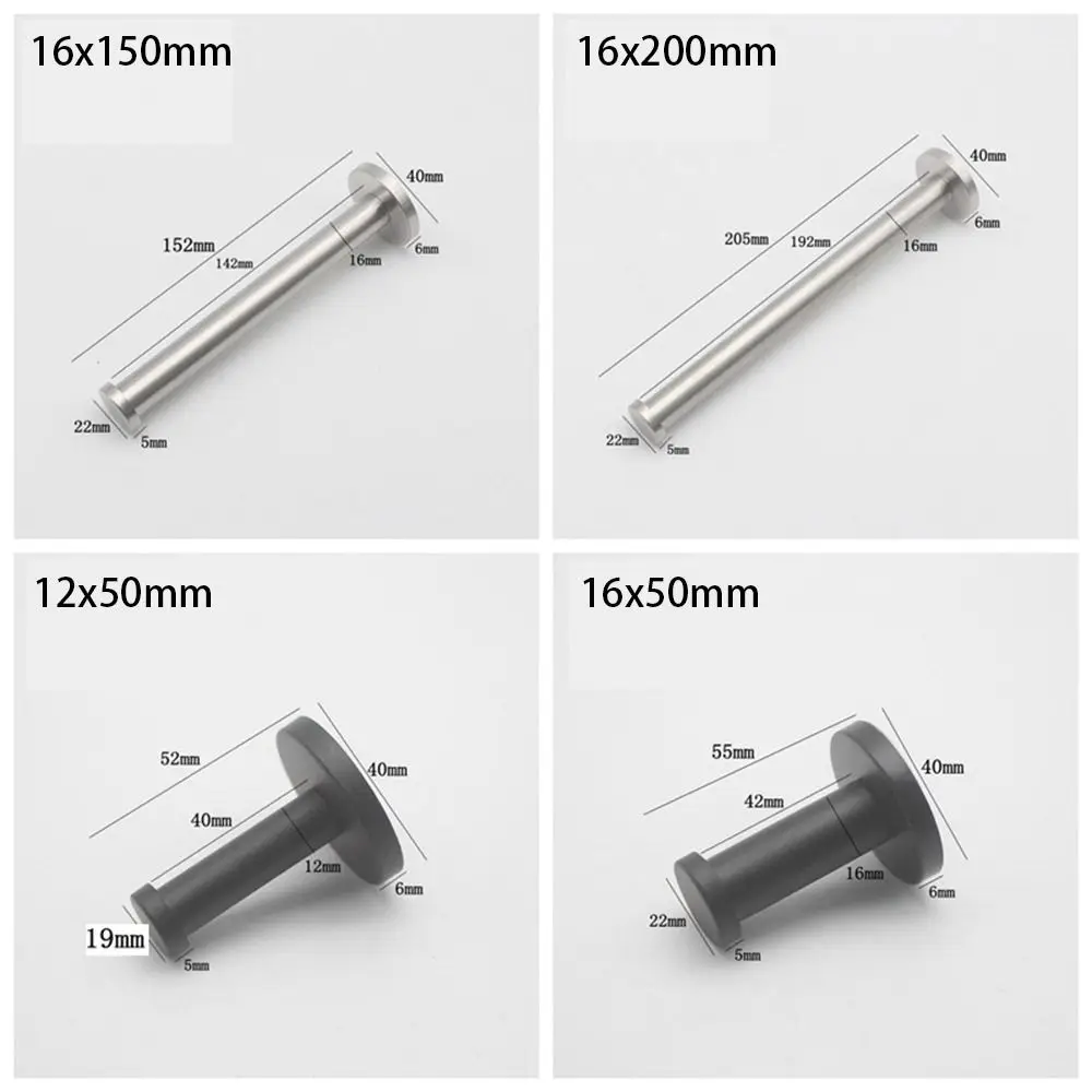 New 1Pcs with Screws Single Clothes Hook Cylindrical Stainless Steel Hat Towel Rack Bathroom Hardware Accessories Silver Black