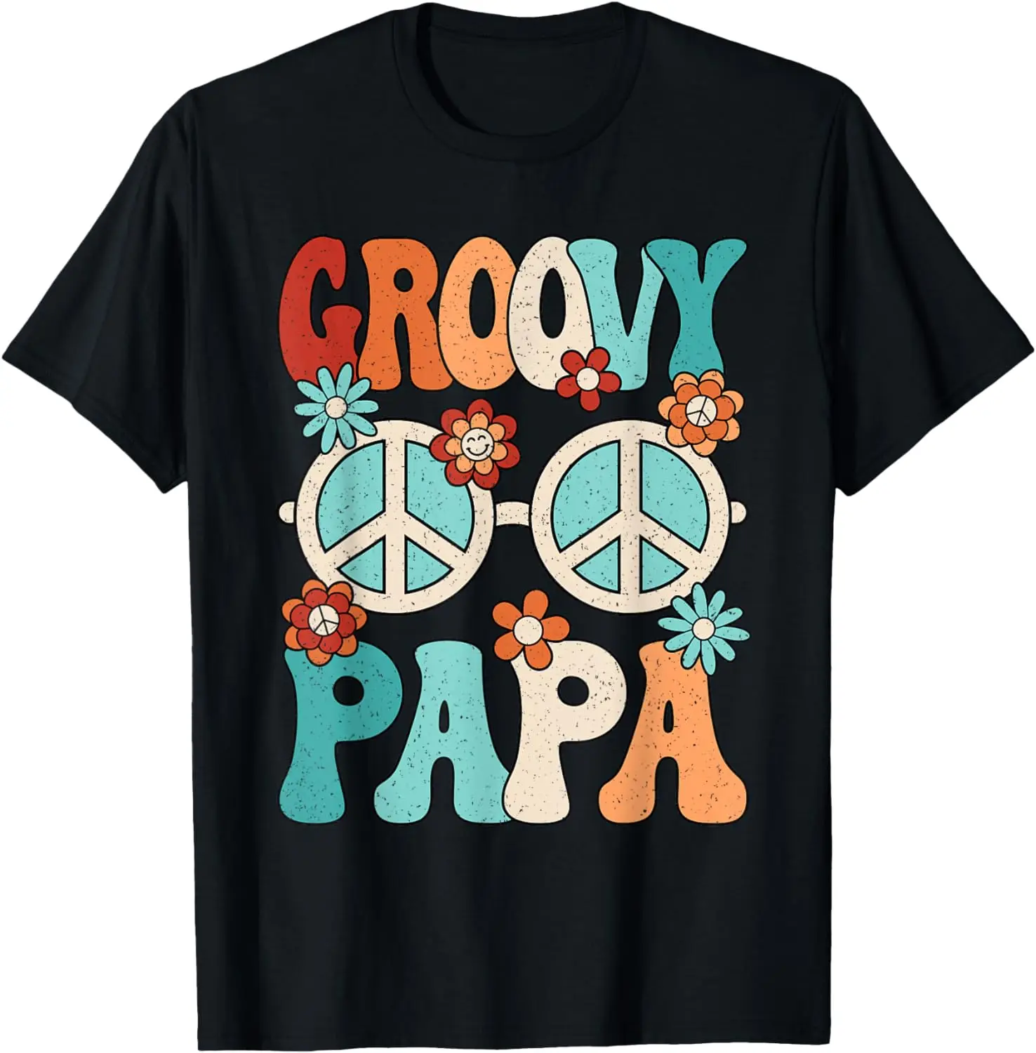 Groovy Papa Dad Hippie Peace Disco Men 60s 70s Party Outfit T-Shirt