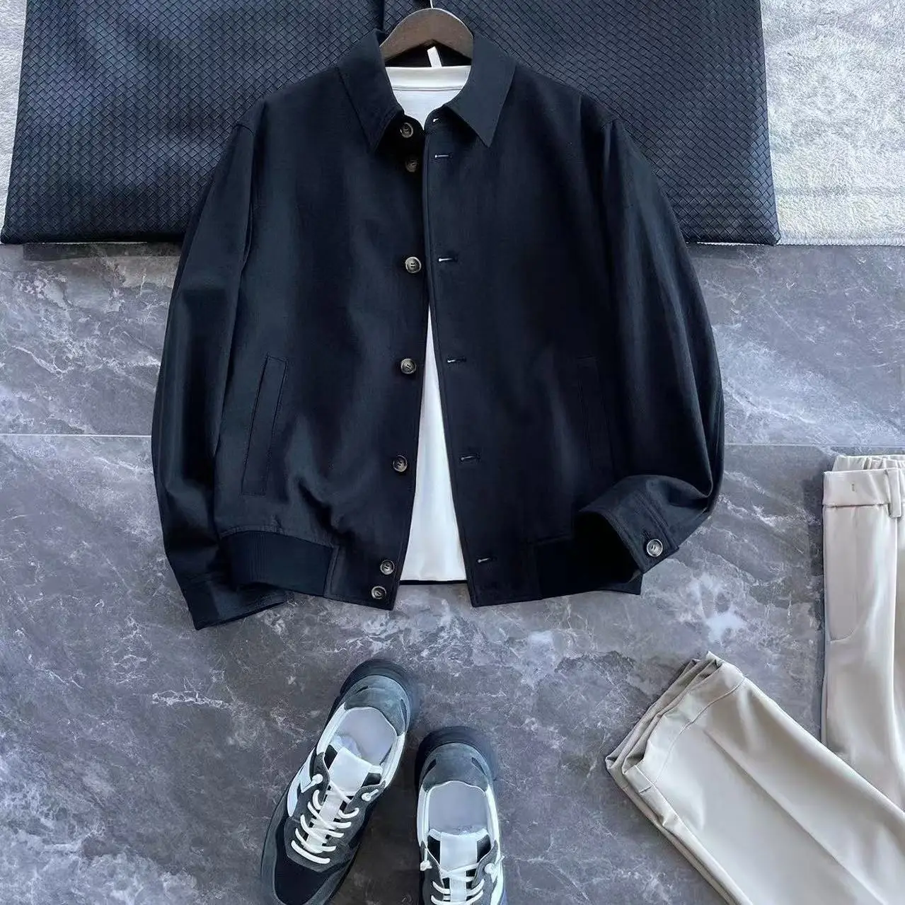 

BC Italian new fashion casual lapel jacket men's old money style business trench coat