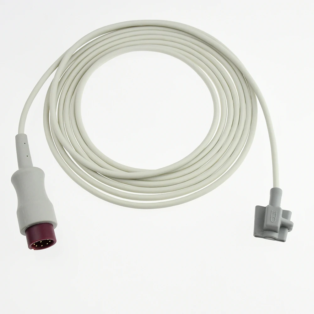 الطفل إصبع كليب قرط كبس سيليكون كابل طويل قابلة لإعادة الاستخدام Spo2 الأوكسجين الاستشعار ل Biolight S-سلسلة التناظرية مراقبة المريض