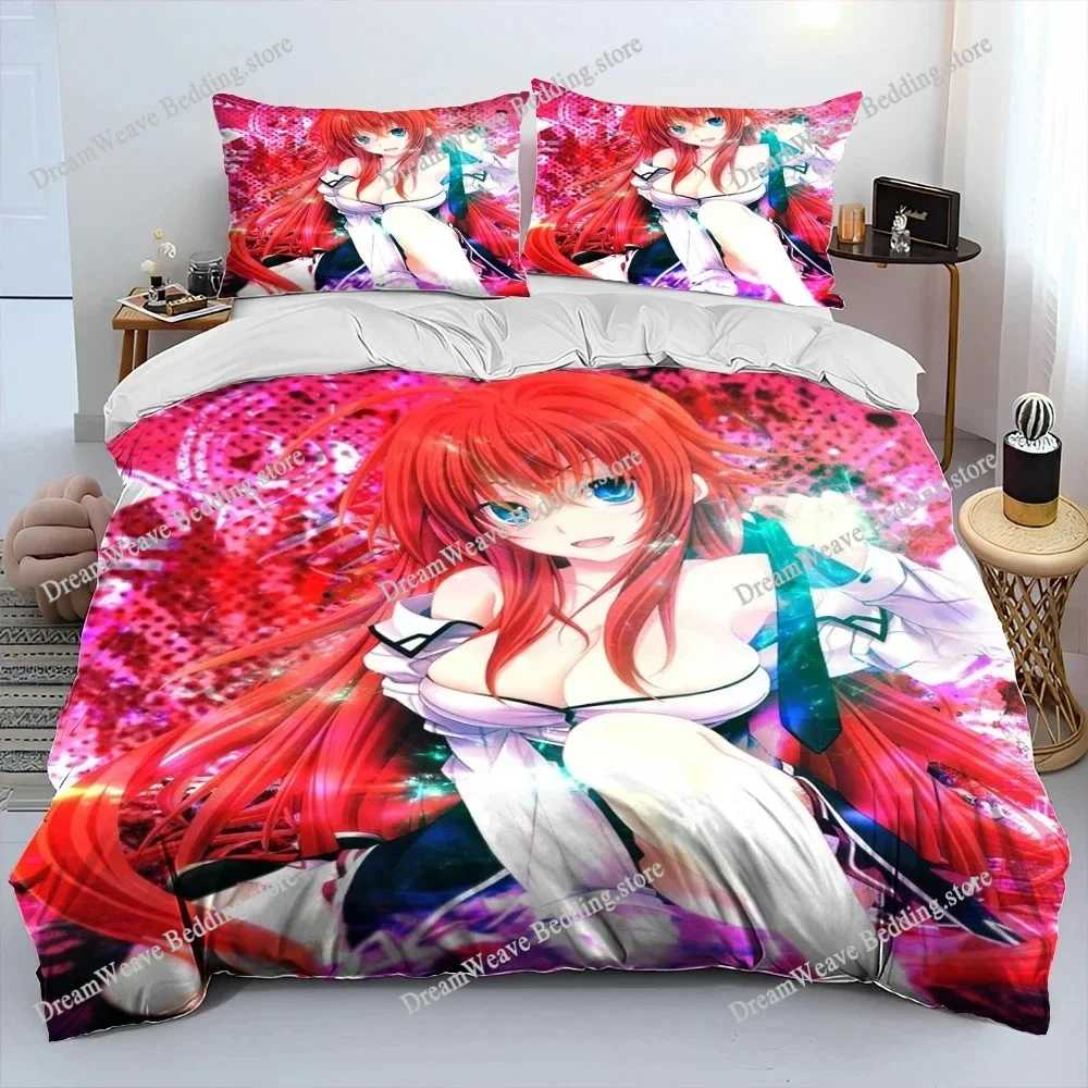 

Sexy Girl High School DxD Anime Comforter Bedding Set,Duvet Cover Bed Set Quilt Cover Pillowcase,king Queen Size Bedding Set Kid