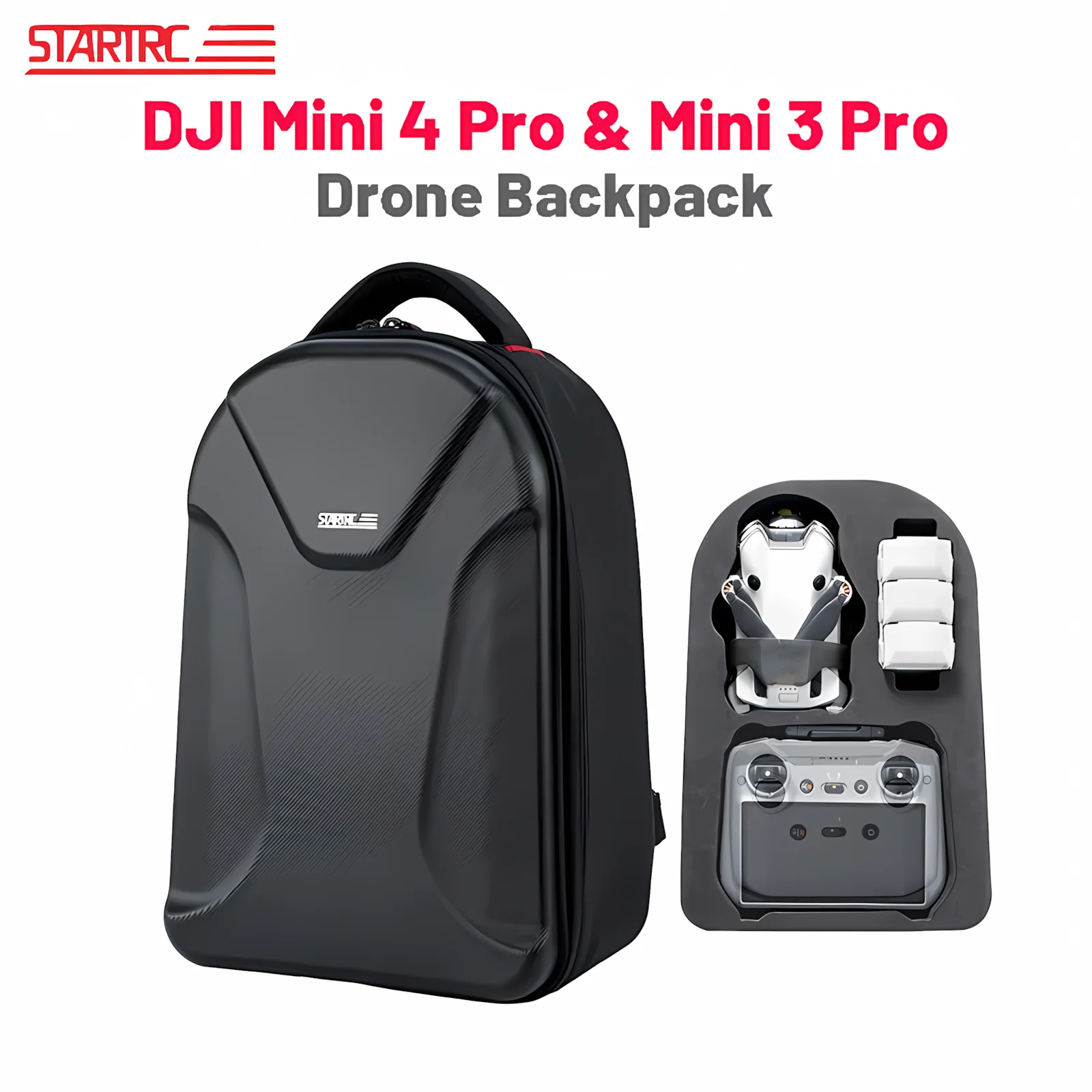 

STARTRC For DJI Mini 4 Pro Mini 3 Pro Drone Backpack Hard Shell Waterproof Case PU Leather for Mini 4K/2 SE Shoulder Bag​