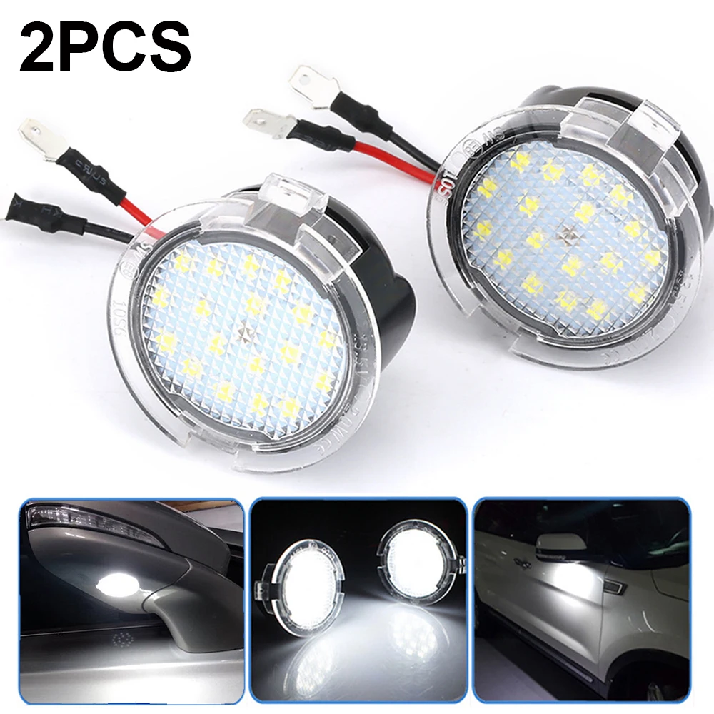 

Car Led Under Side Rearview Mirror Puddle Light for Ford F-150 Mondeo MK5 Edge Fusion Explorer Flex Taurus Mustang Light White