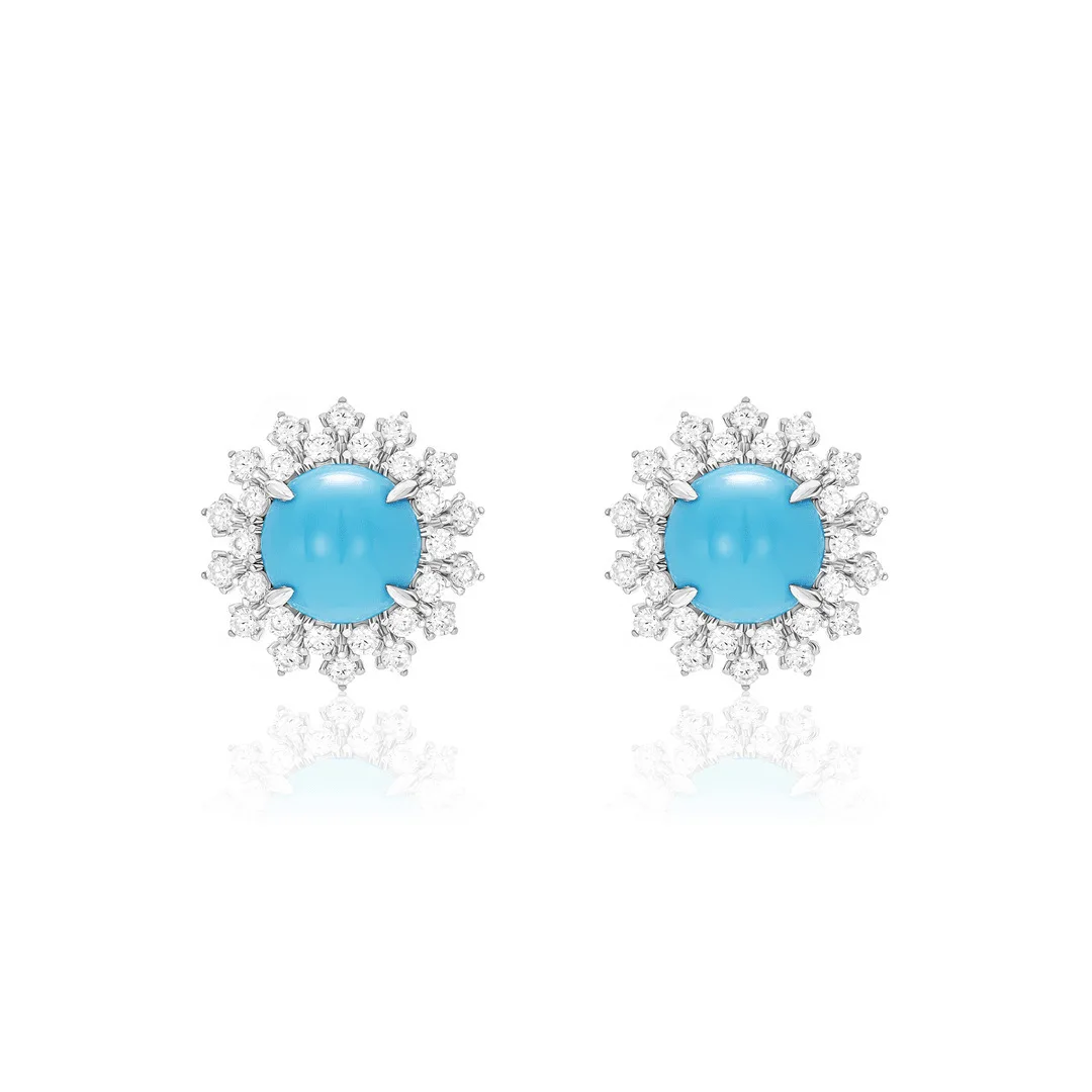 

Элегантные серьги-гвоздики из стерлингового серебра 925 пробы с искусственным бирюзовым цветком, изысканные украшения для женщин на день рождения, праздники и выпускной вечер