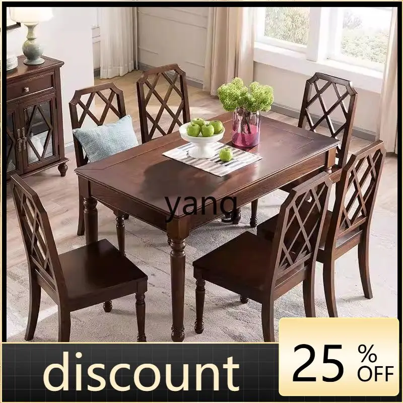 

LM dining table dining chair combination American classic style