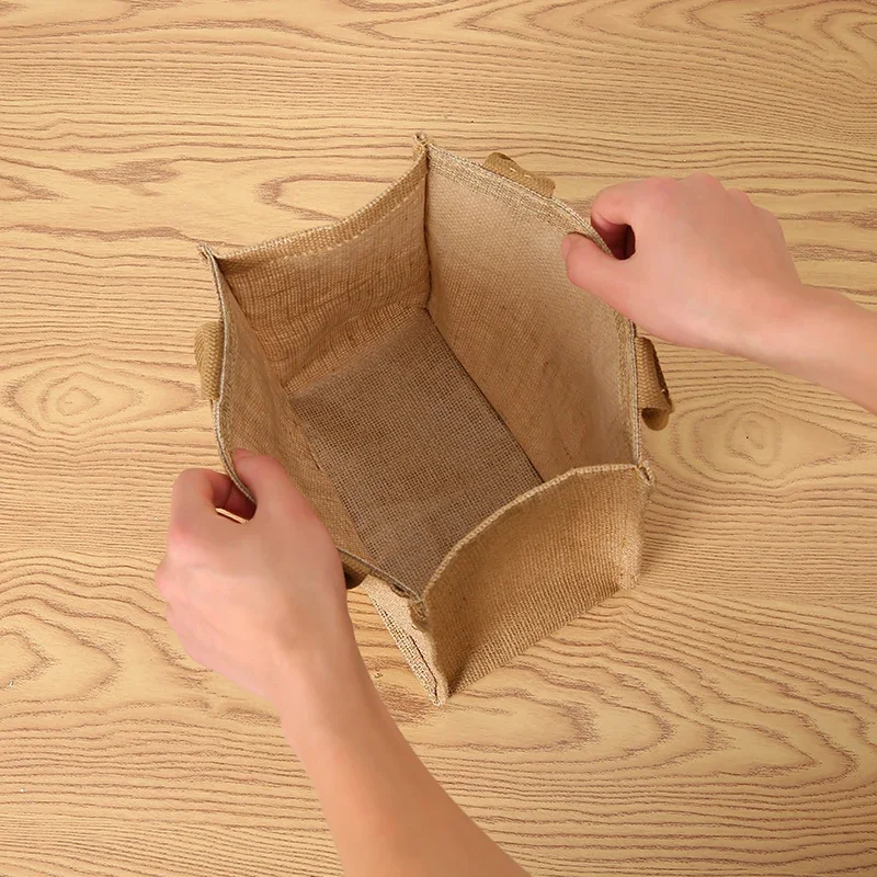 Sac fourre-tout en jute pour femmes, sac de shopping de grande capacité, sac de rangement de voyage, sac à main à bouche ouverte pour hommes