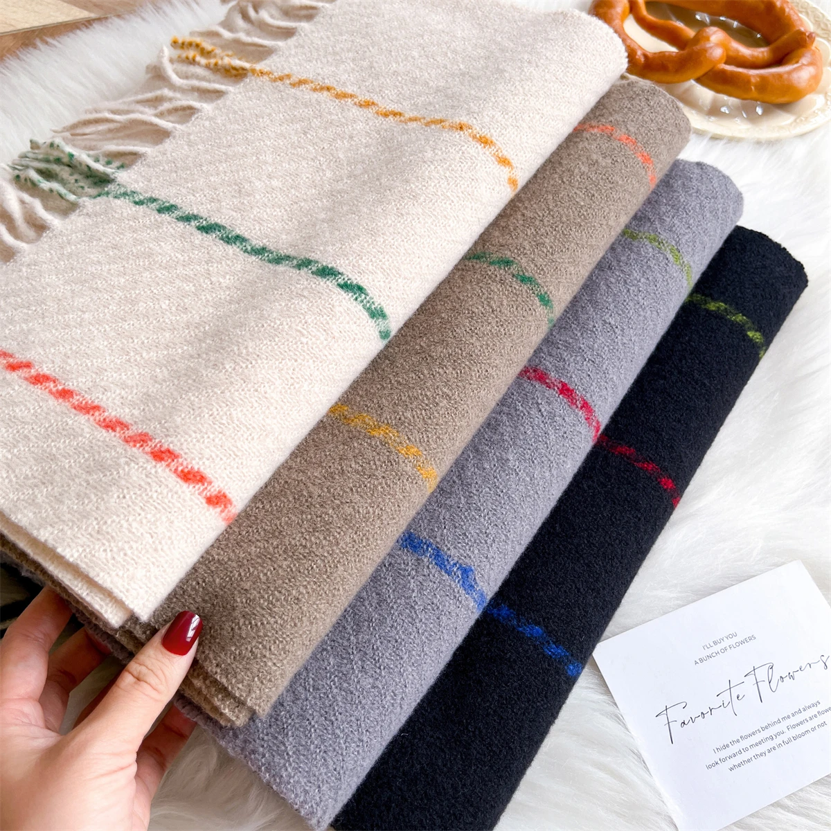 

Новая зимняя шаль, шарфы, накидка 2025, дизайнерский кашемировый шарф, женский теплый модный женский пончо из пашмины, шейный платок, бандана Echarpe