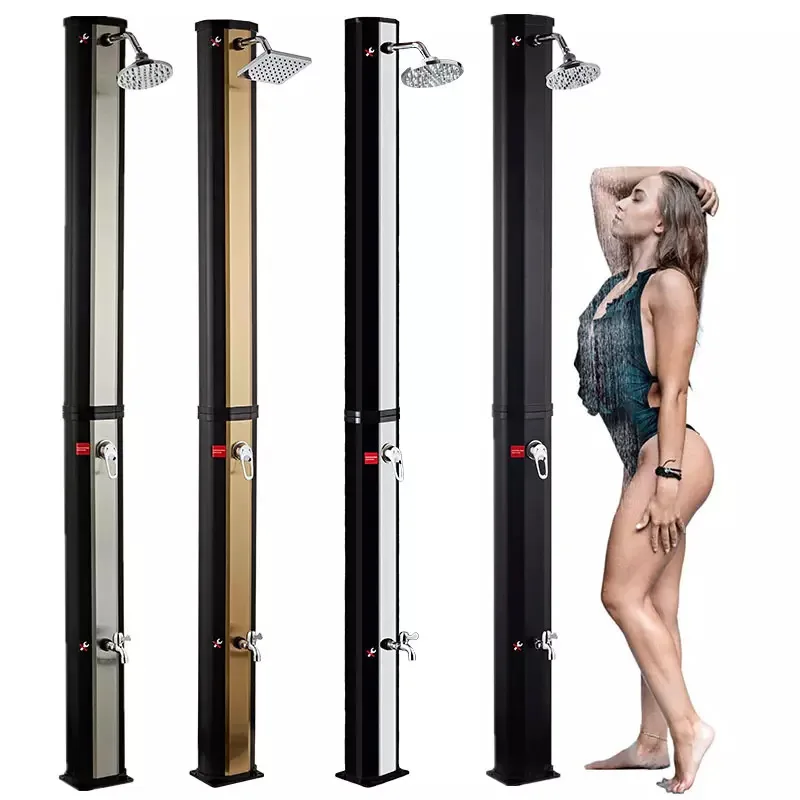 Weather Solar Beach Garden Pool Outdoor solar power Shower Swimming pool outdoor shower column Water Mixer Tall Shower Set