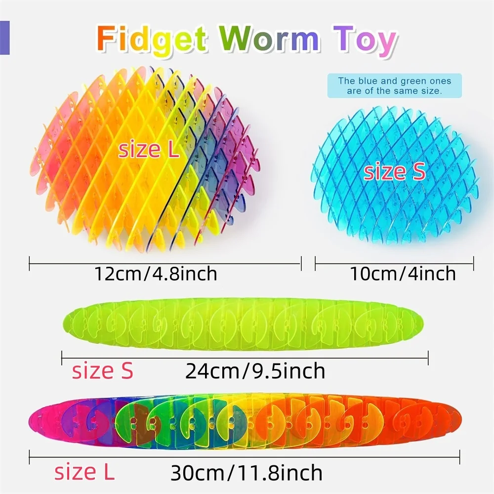 1PC マルチカラーフィジェットワームおもちゃ弾性感覚ナメクジフィジェットおもちゃストレス不安緩和デスクフィジェット自閉症 & ADHD