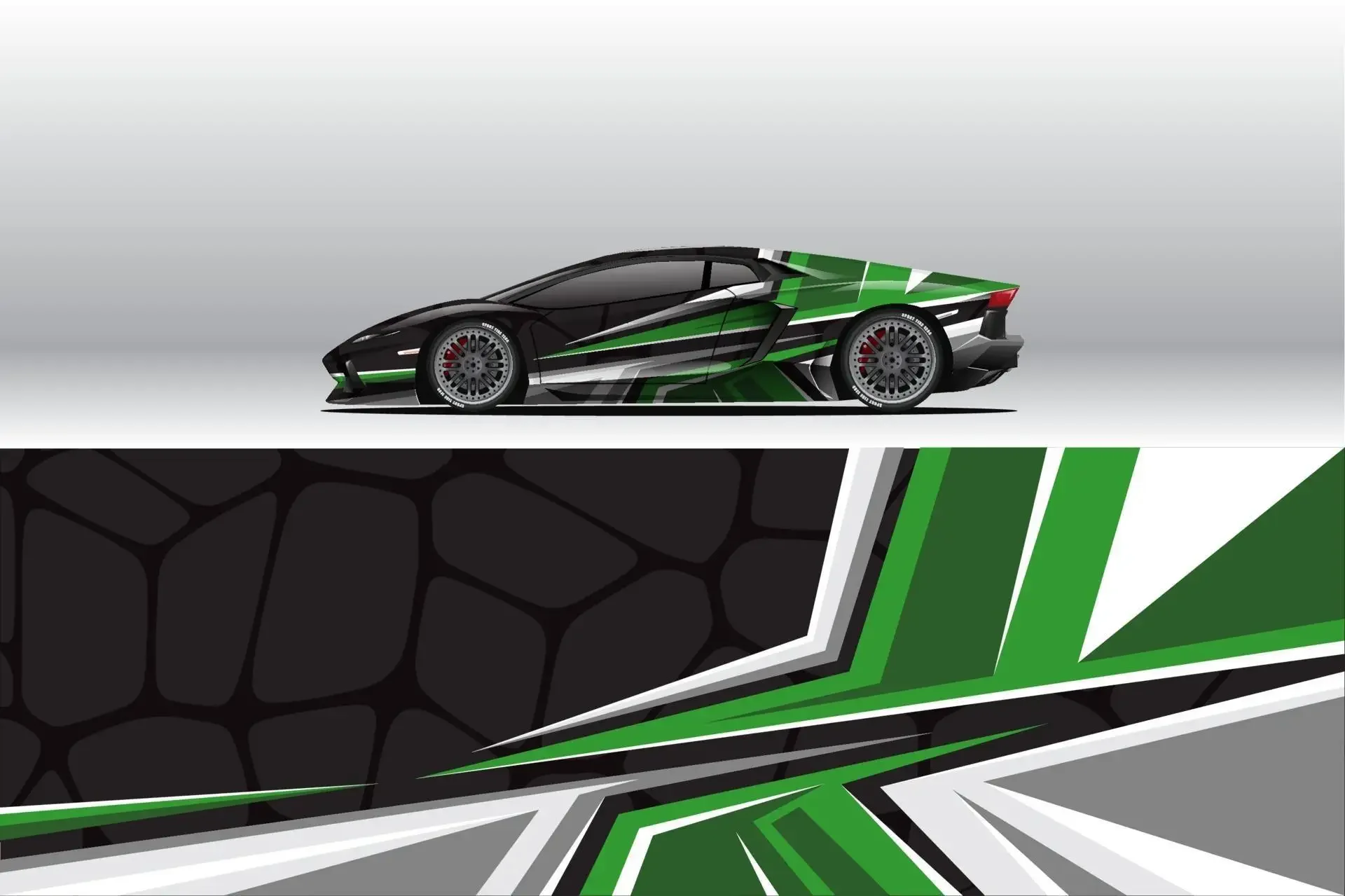 Car Wrap Sports Car Vehicle Livery Graphic Background Design Racing Car Full Body Wrap Geometric Design Sticker Decal 300*60cm