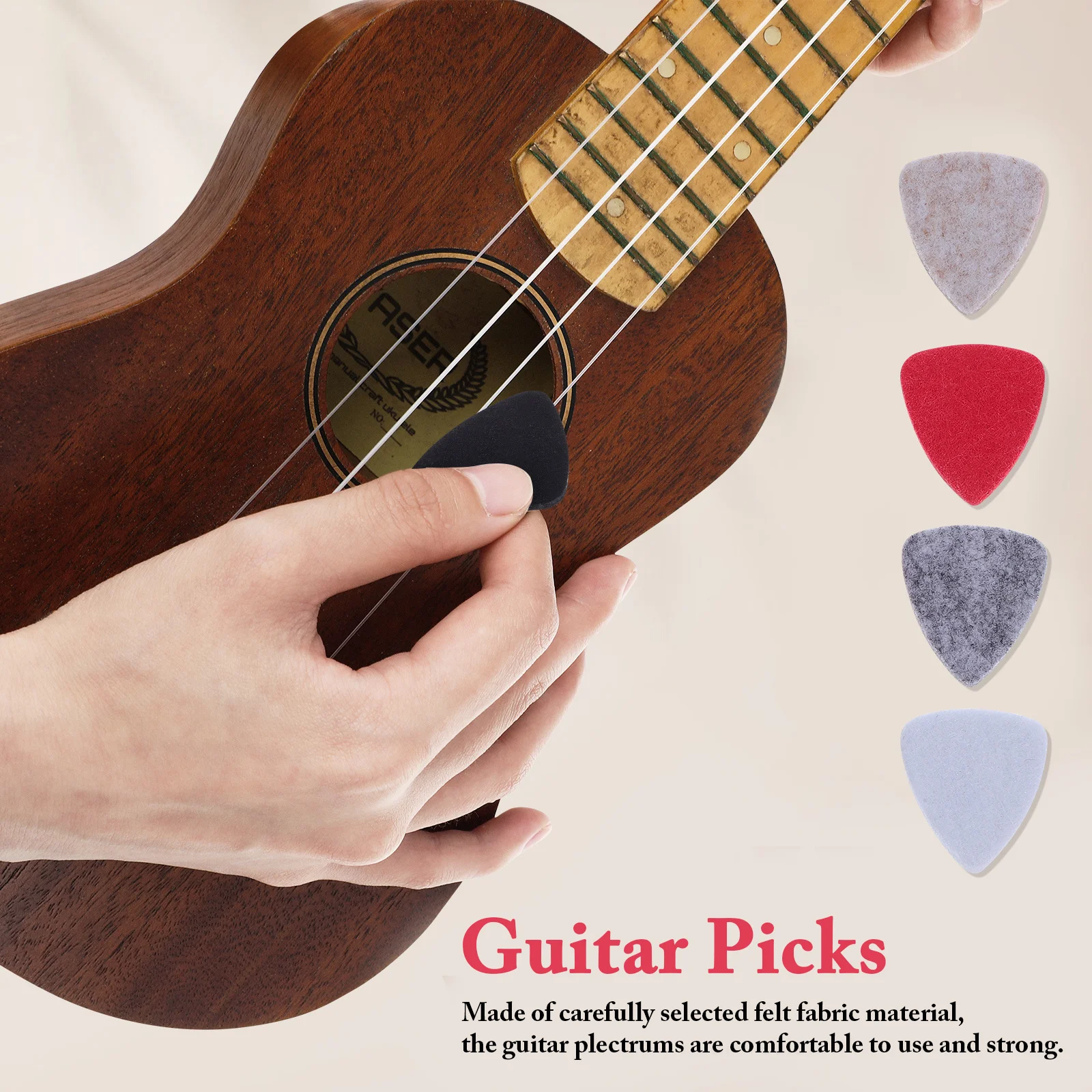 

15Pcs Colorful Felt Guitar Picks Soft Smooth Surface for Guitar Ukulele Bass Electric Folk String Instruments Multi-Functional