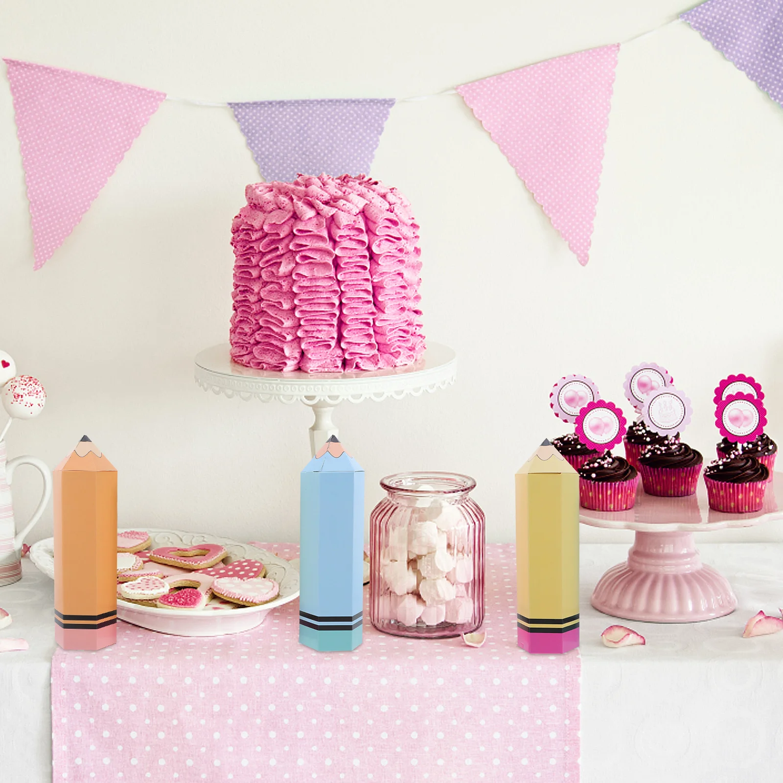 12 مجموعة من صناديق حلوى القلم الرصاص على شكل صناديق هدايا العودة إلى المدرسة والفصول الدراسية وحفلات الأطفال واللوازم المدرسية #1