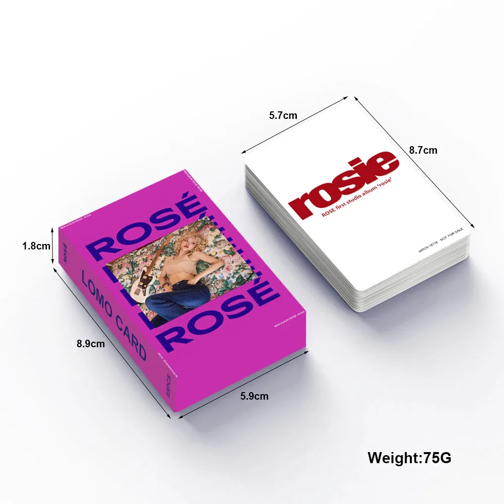 55Pcs/Box KPOP Rose Solo LOMO Card ROSIE Album Coated Paper Double-Sided Card Fashion Selfie-Card Fans Collection Gift Cards