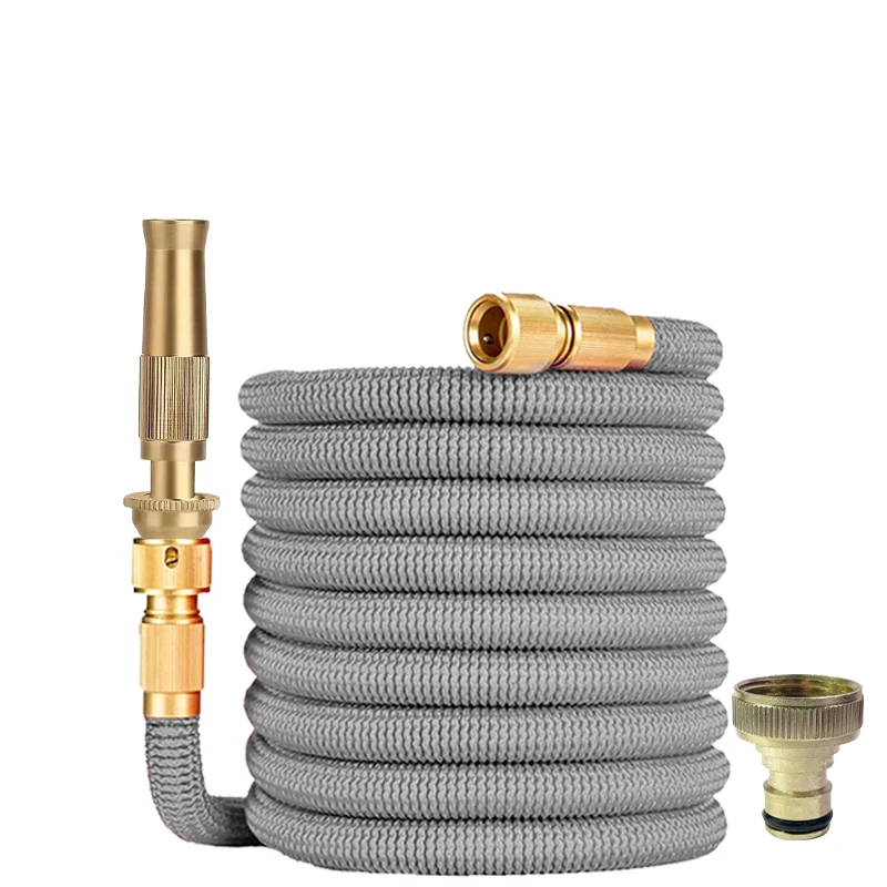 

Garden Watering Hose With Expandable Rubber Hose And Pure Copper Nozzle Suitable For Garden Farm Irrigation And Cleaning Tools