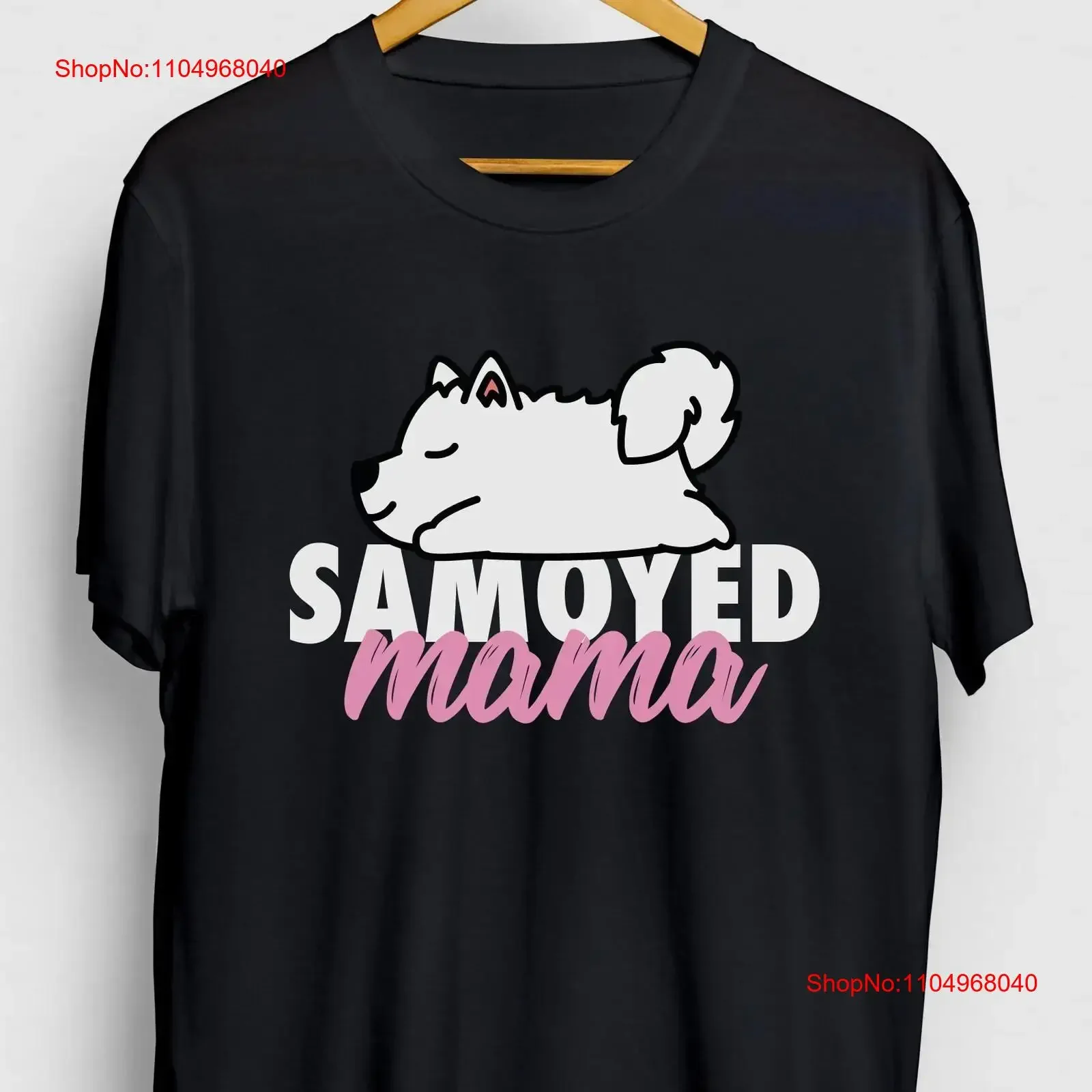 

Samoyed T Shirt Dog Mama Pink Youth vintage Washed graphic Unisex Comfortable homme Stretched fashion Stylish designer clothes