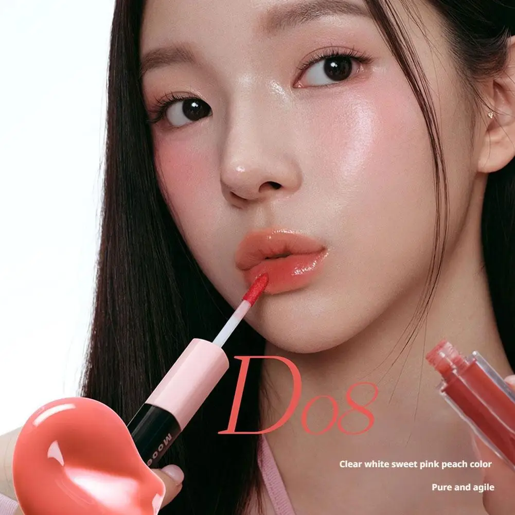 1PC ダブルエンドリップグレーズミラーウォーターマットリップスティックオイルノンスティックカップ長持ち唇メイク軽量シームレス
