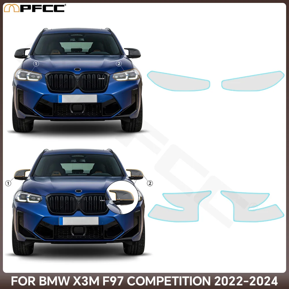 

Headlight for BMW X3M F97 Competition 2022-2024 Pre Cut Paint Protection Film PPF Clear 8.5Mil TPU Transparent Sticker