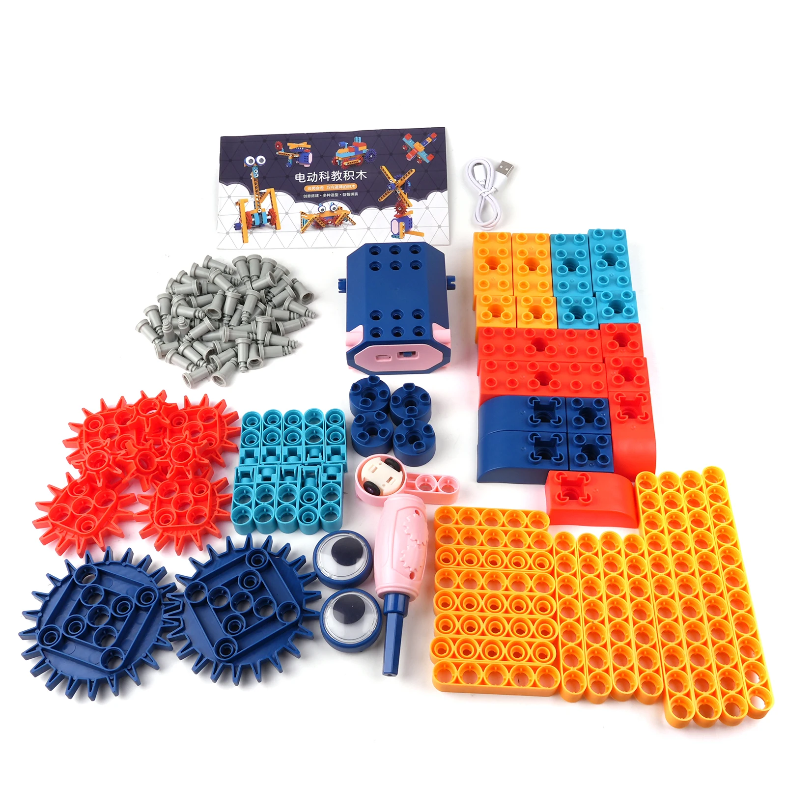Bloques de construcción creativos para educación científica, 116 Uds., con funciones de potencia del Motor, piezas grandes, montaje de engranajes, ladrillos, regalos para niños