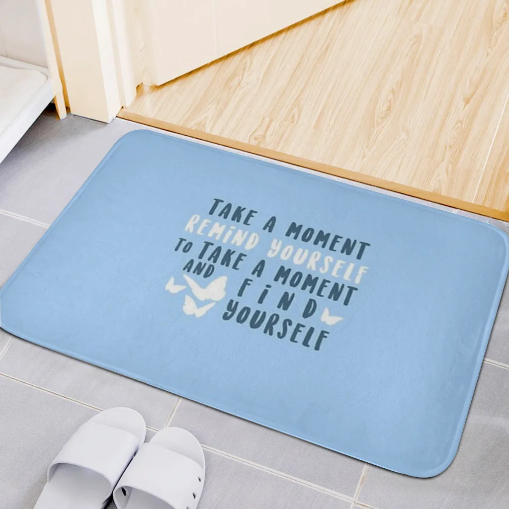 take a moment to find yourself A Bath Mat Set Modern Art Textured Pattern Home Carpet Bathroom Decor Floor Rugs Toilet