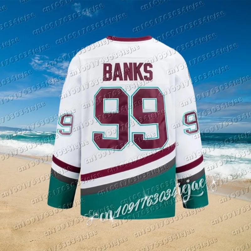 White Duck Ice Hockey Jersey Movie Version Number 96 Number 99 Home Uniform Sportswear Martial Arts Set from Mainland China