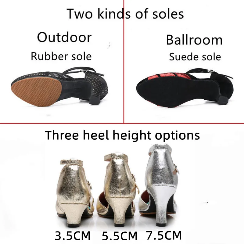 Brand New Dance Shoes For Women T Strap Closed Toe Modern Dance Shoes Salsa Ballroom Tango Latin Shoes For Girls Ladies Women