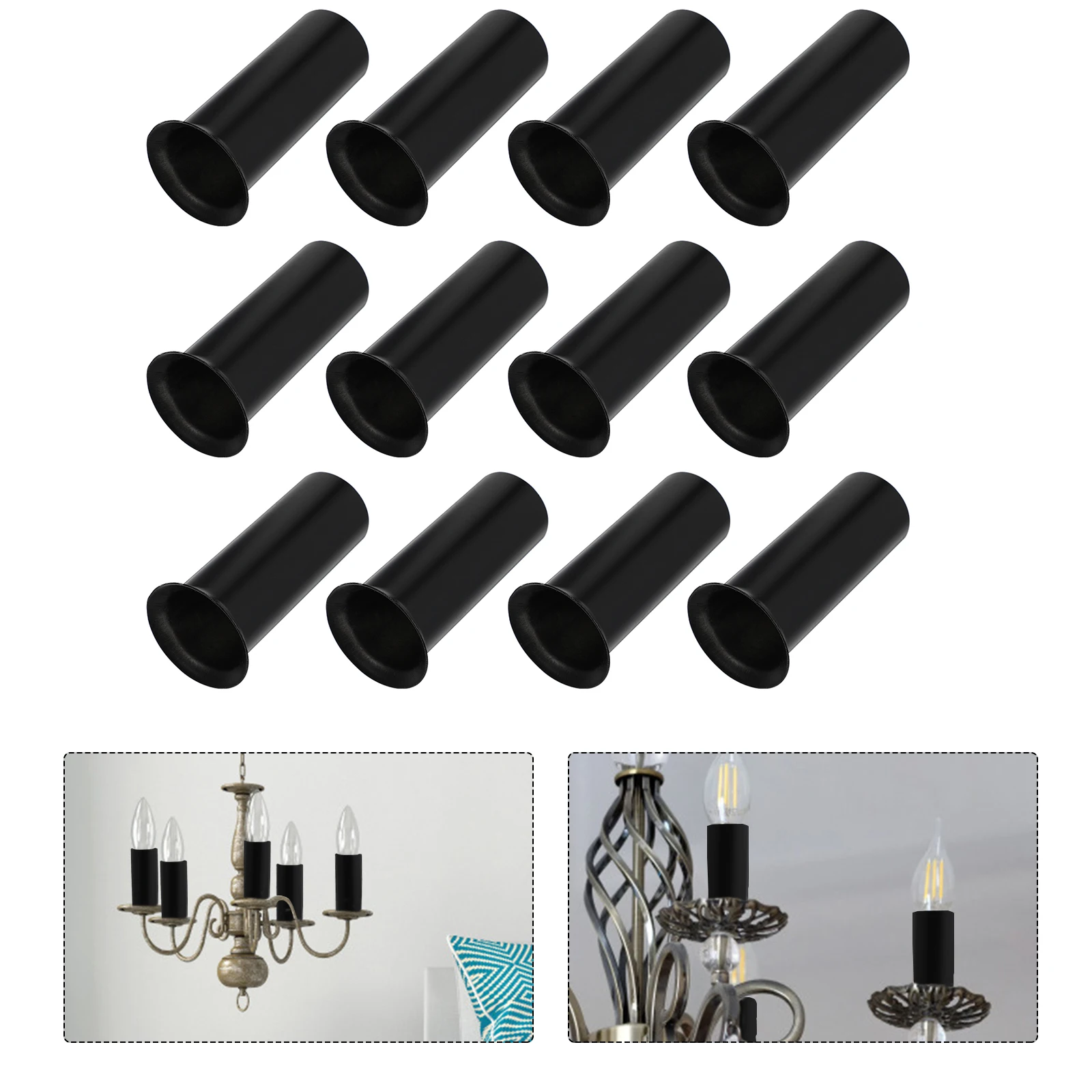 

12Pcs Lamp Holder Cover Thick Heat Resistant Replacement Sleeve for European Crystal Chandelier Lighting Accessories
