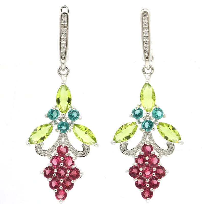 

7 г серьги из твердого серебра 925 пробы по индивидуальному заказу, разноцветный гранат, аквамарин, фиолетовый танзанит, дымчатый топаз, CZ