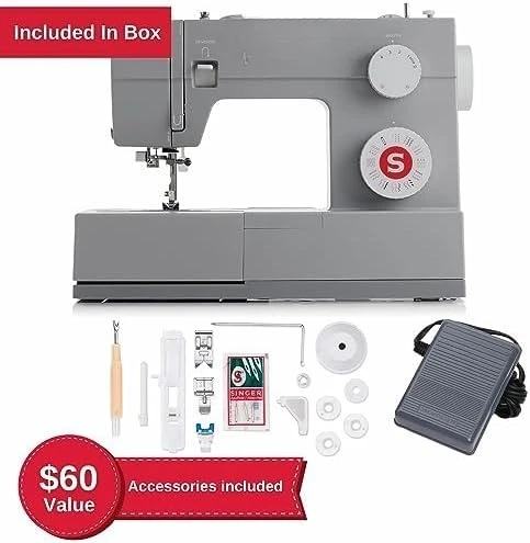 ماكينة خياطة عالية السرعة 4432 شديدة التحمل مع مجموعة ملحقات |   محرك قوي مع قوة ثقب محسنة، 110 تطبيقًا للغرز