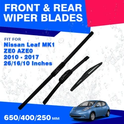 For Nissan Leaf MK1 ZE0 AZE0 2010 - 2017 Front Rear Windshield Wiper Blades Windscreen Window 26