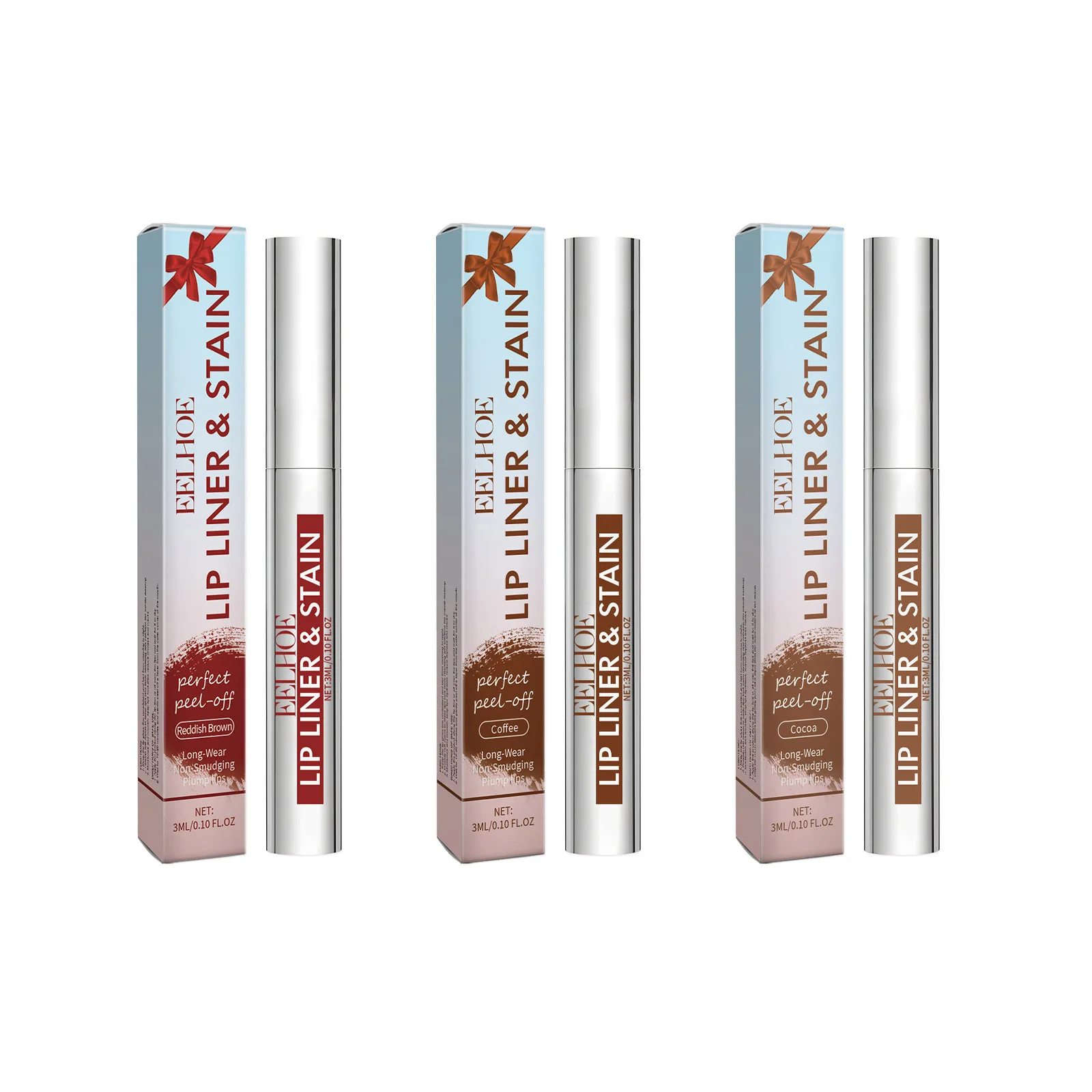 ​ EELHOE delineador de labios despegable impermeable mate no se decolora delineador de contorno de larga duración brillo de labios suave delineador de labios tatuaje despegable cuidado