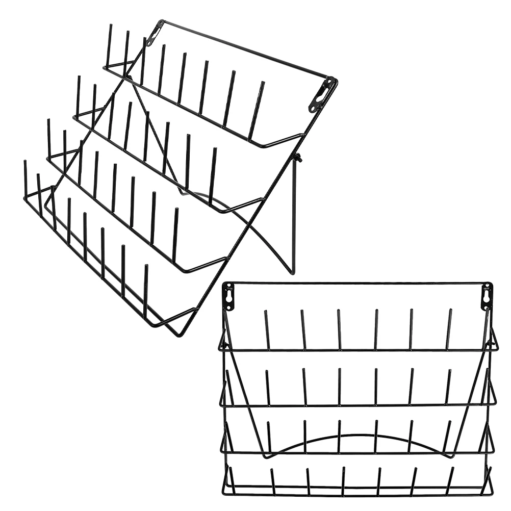 

2 Pcs Wall Storage Rack Cup Drying Stand Display Racks Countertop Bottle Drainer Iron Dish Holders