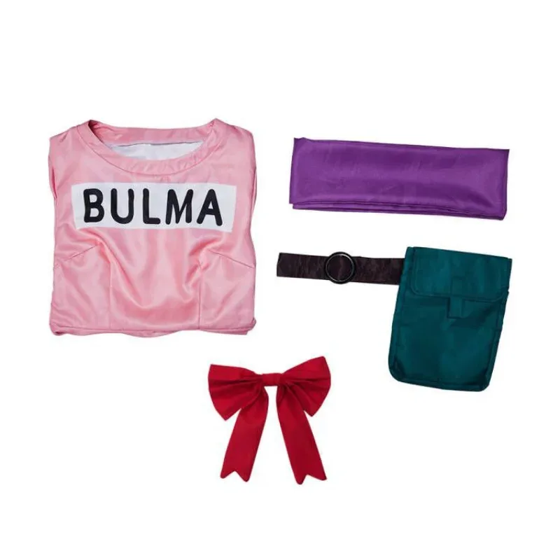 Disfraz de Bulma para mujer, vestidos rosas, juego de rol de Anime, traje de fiesta de Carnaval y Halloween mb.3