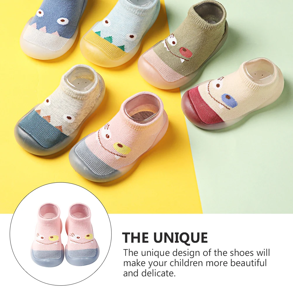 

1 пара детских дышащих нескользящих носков-тапочек, хлопковая домашняя обувь для младенцев, удобные нескользящие носки-тапочки
